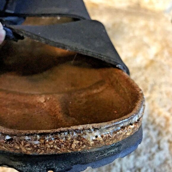 BETULA BIRKENSTOCK Black Suede Nubuck 3 Three Strap Slip On Sandals EU40/W9/M7 - Picture 5 of 7